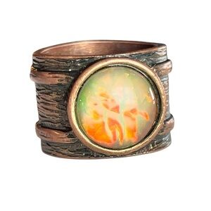 Vintage Copper Color Changing Cabochon Ring Size 10